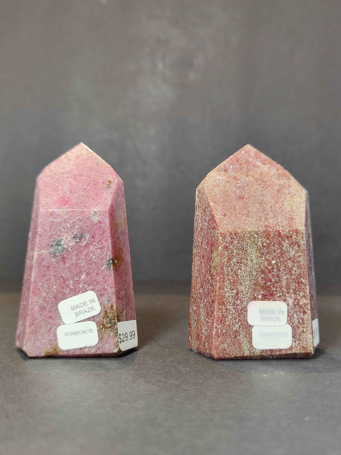 Rhodochrosite Polished Obelisk Tower Sculpture - Smokin Resin Company