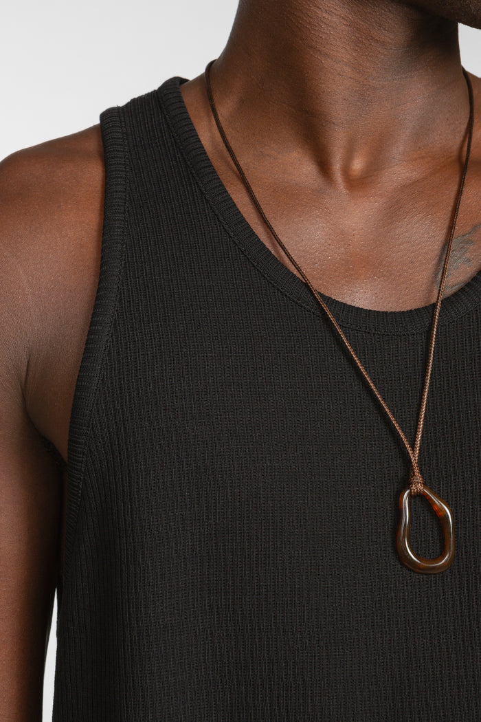 Rib Knit Tank Top - Black