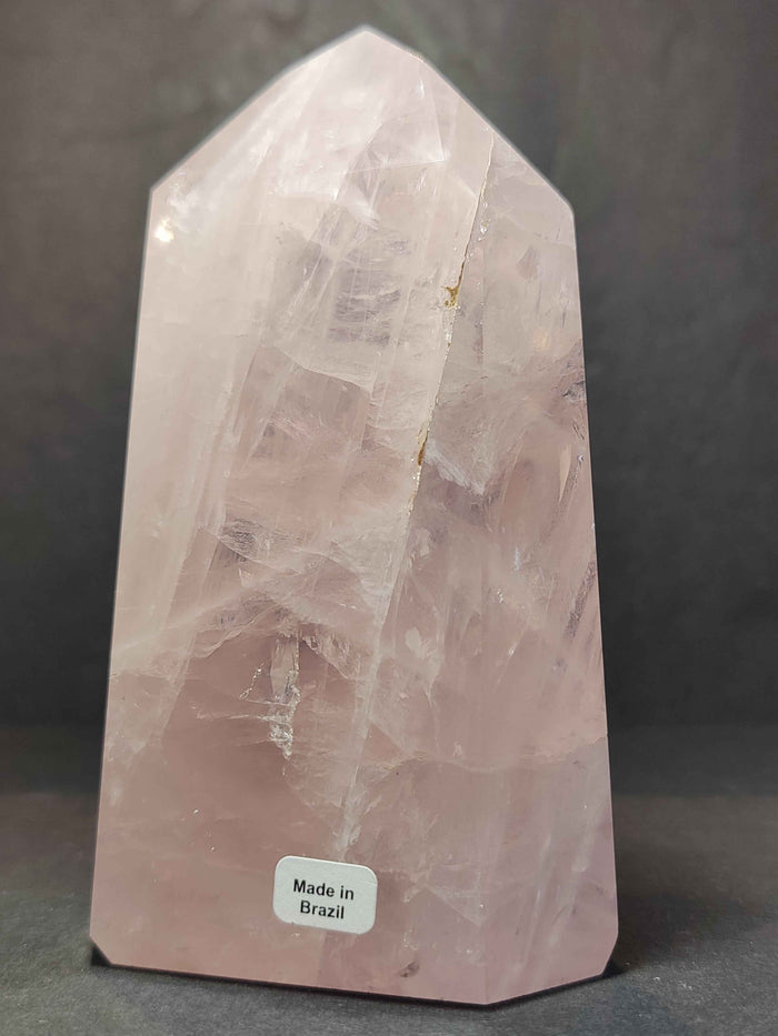 Rose Quartz Polished Obelisk Tower Sculpture - Smokin Resin Company