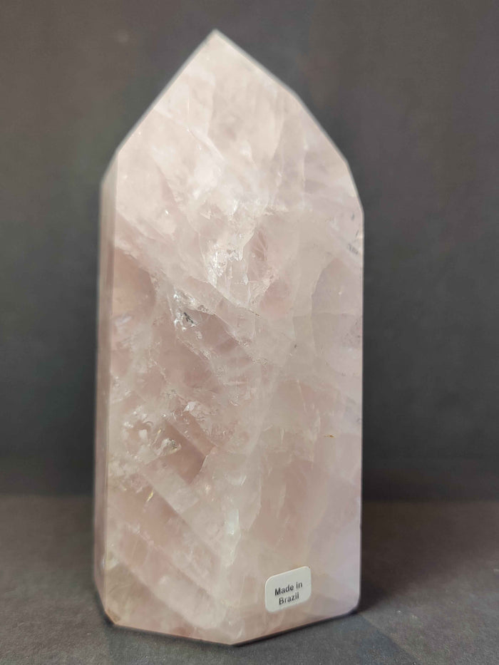 Rose Quartz Polished Obelisk Tower Sculpture - Smokin Resin Company