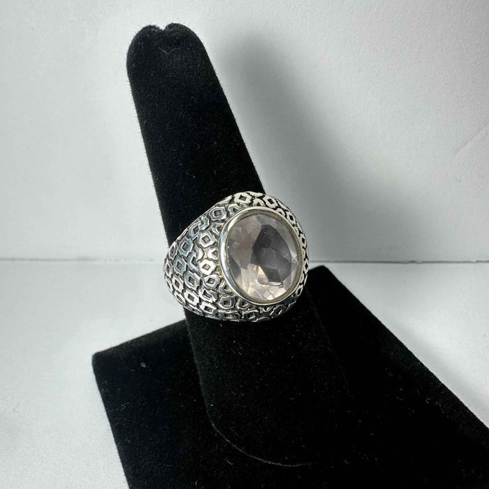 Rose Quartz Ring - Size 7 - Smokin Resin Company