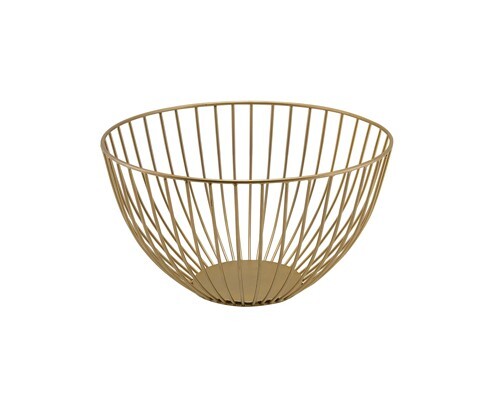 Round Wire Basket Gold 24 x 13cm