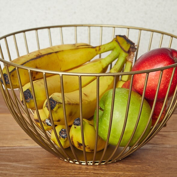 Round Wire Basket Gold 24 x 13cm