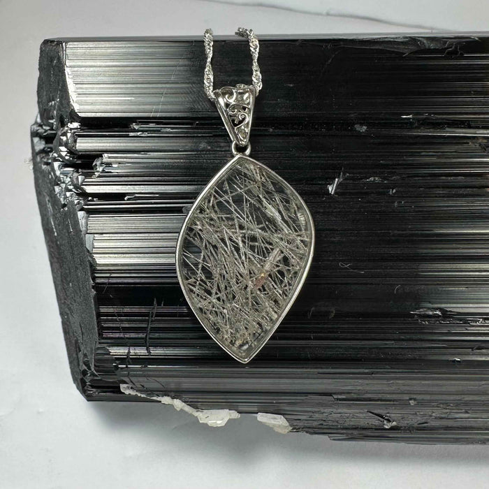 Rutilated Quartz Flame Pendant - Smokin Resin Company