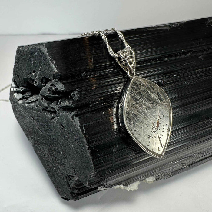 Rutilated Quartz Flame Pendant - Smokin Resin Company