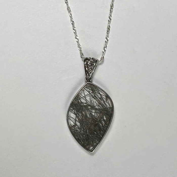 Rutilated Quartz Flame Pendant