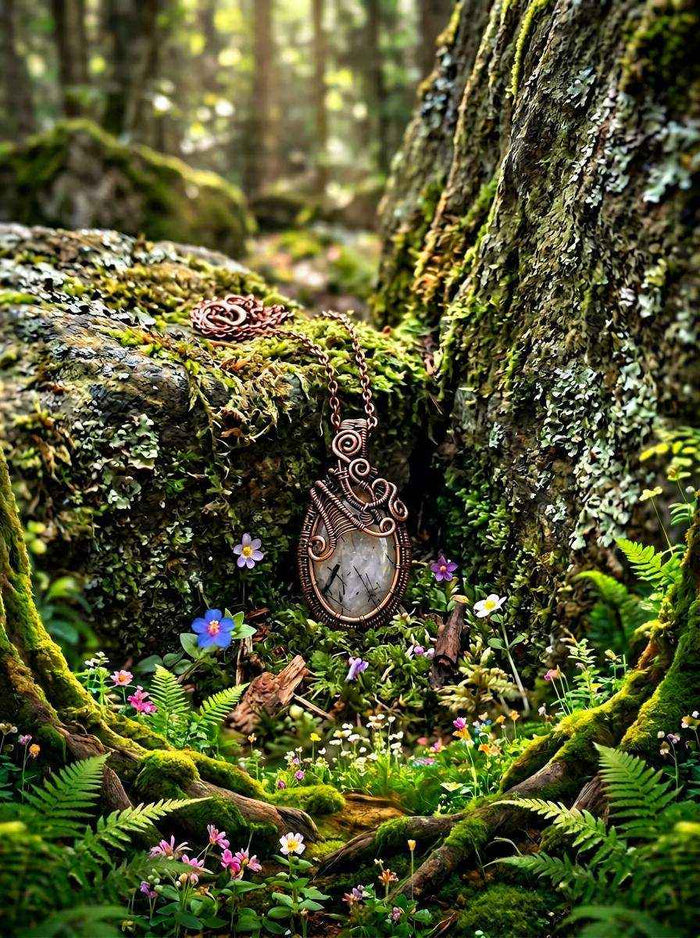 Rutile Wire Wrapped Pendant | Handmade PNW Jewelry | Crystal healing pendant | #3