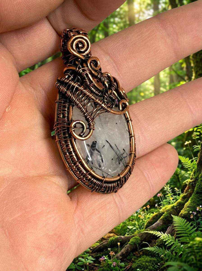 Rutile Wire Wrapped Pendant | Handmade PNW Jewelry | Crystal healing pendant | #3