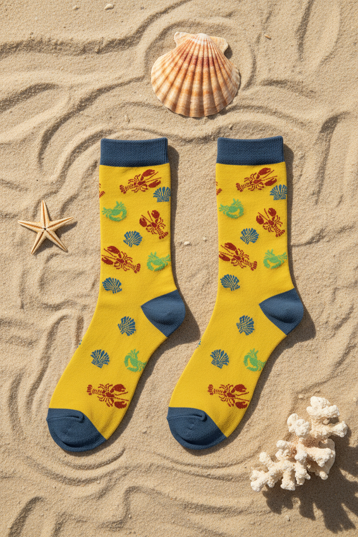 Scallops and Lobster Bamboo Socks - regenerated