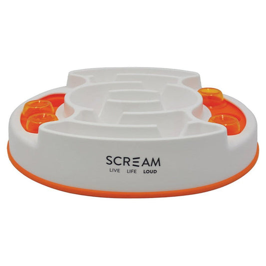 Scream Scream SLOW FEED INTERACTIVE PUZZLE BOWL Loud Orange 27x31cm