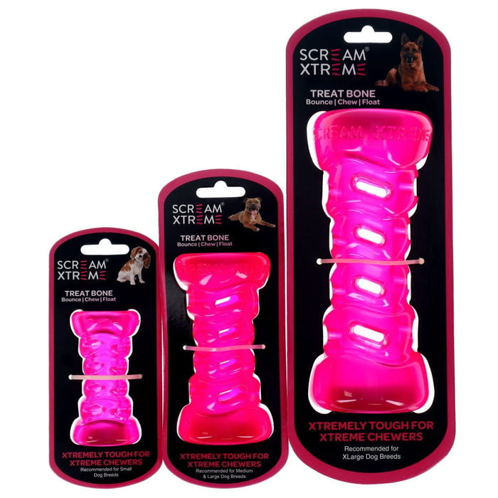 Scream Xtreme Small Scream Xtreme TREAT BONE - Loud Pink