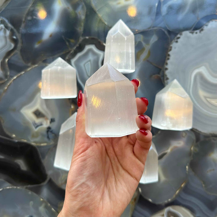 Selenite Obelisk 2.5" - 3" - Smokin Resin Company