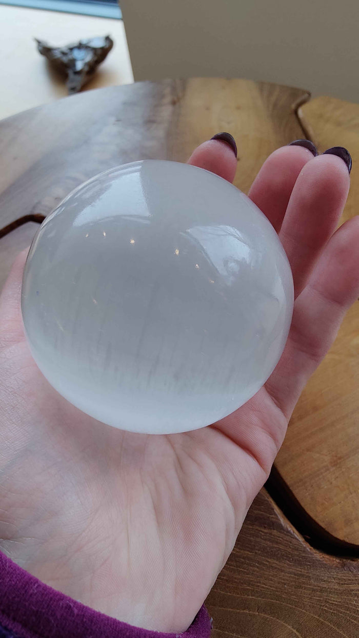 Selenite Sphere 8cm - Smokin Resin Company