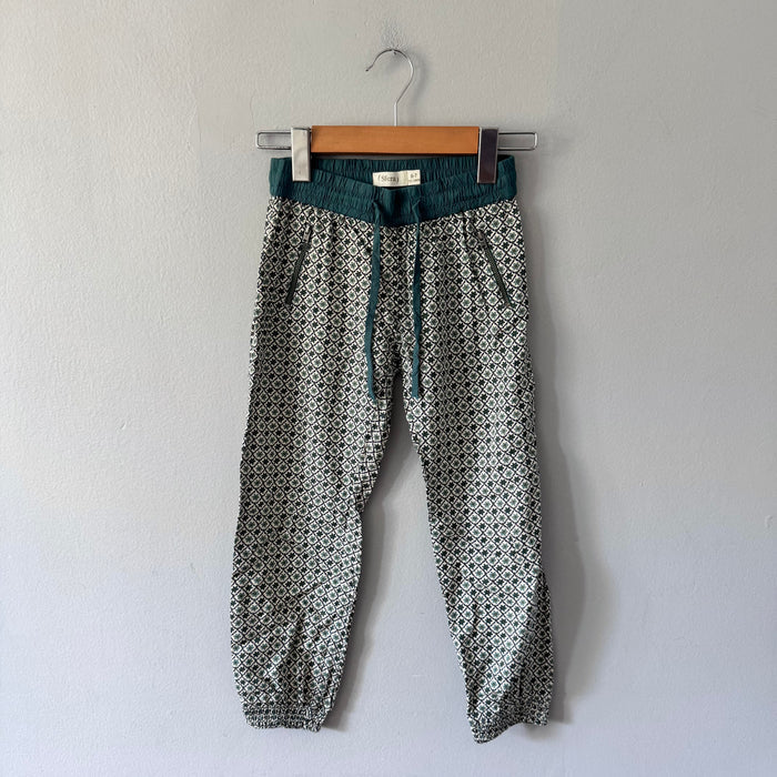 Sfera / Green x floral relax pants / 6-7Y