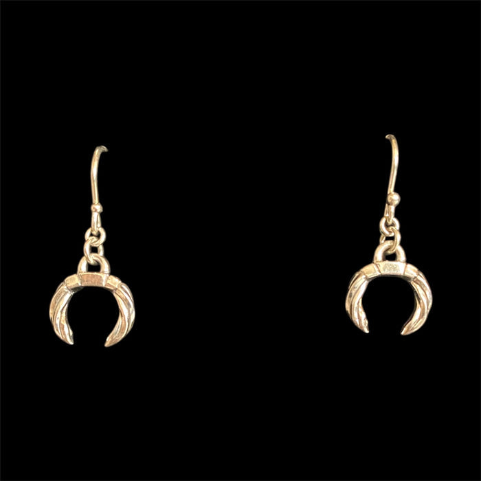 Silver crescent twist earrings
