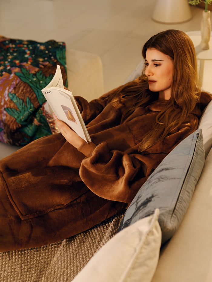 Snug Wearable Blanket Hoodie with Heating Pack