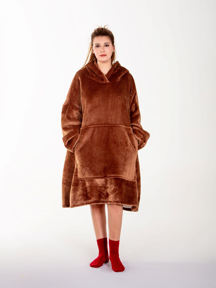 Snug Wearable Blanket Hoodie with Heating Pack
