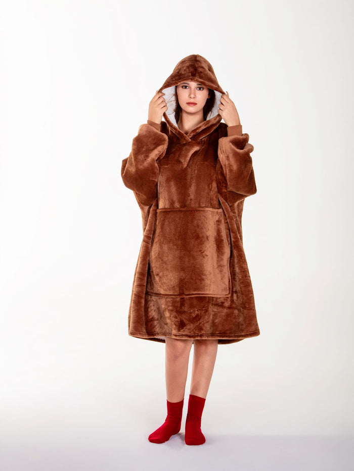 Snug Wearable Blanket Hoodie with Heating Pack