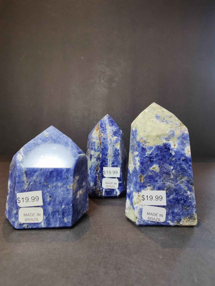 Sodalite Polished Obelisk Tower Sculpture - Smokin Resin Company