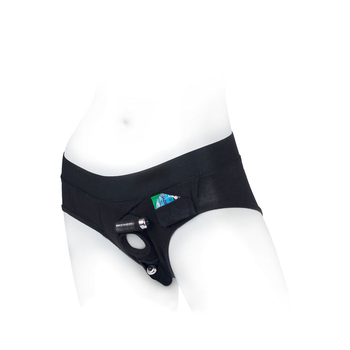 SpareParts Tomboi Harness Black-Black Rayon - 3X Intimates Adult Boutique