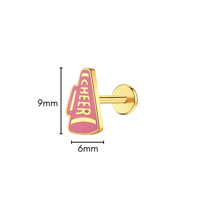 Spirit Squad Enamel Flat Back Stud
