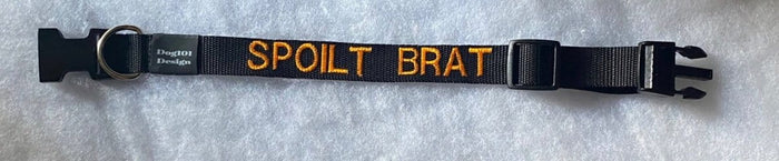 Dogtraining101 Spoilt Brat - Black Clip Plain Collar