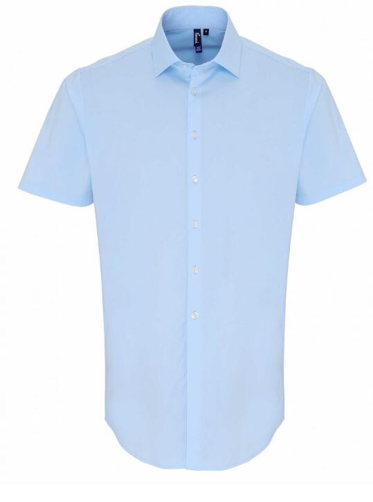 Stretch Fit Cotton Poplin Shirt Short Sleeves