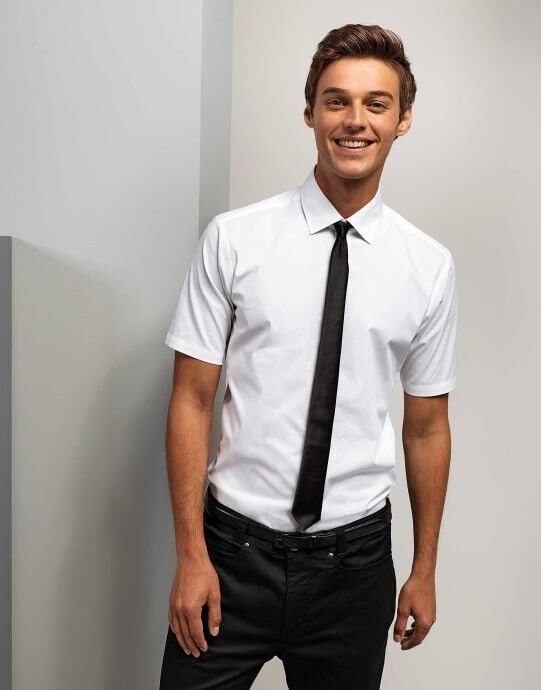 Stretch Fit Cotton Poplin Shirt Short Sleeves