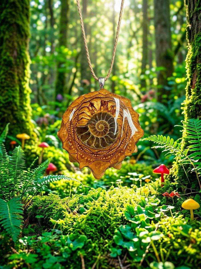 Stunning Ammonite Pinecone Pendant – Nature’s Ancient Artistry Awaits