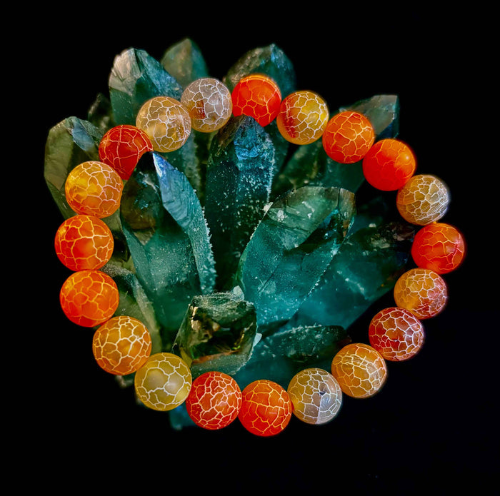 Sunburst Orange Fire Agate Bracelet - Smokin Resin Company