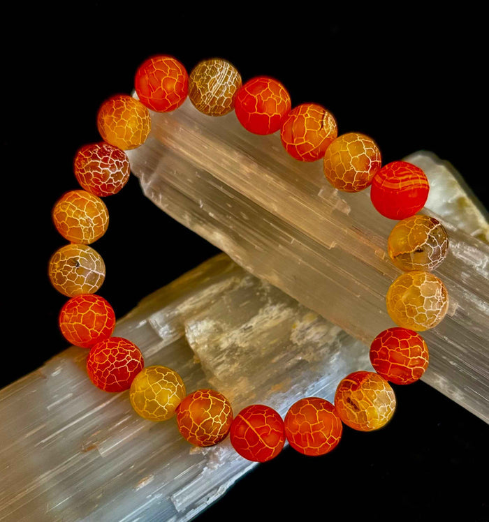 Sunburst Orange Fire Agate Bracelet - Smokin Resin Company