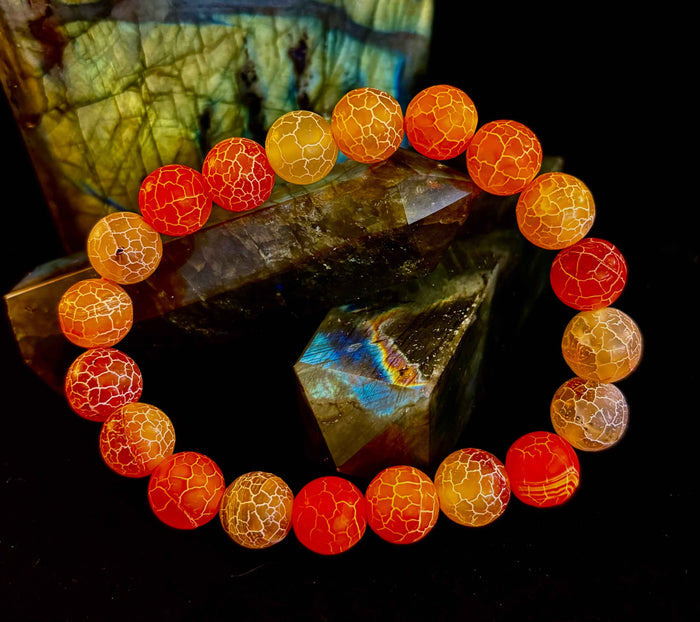 Sunburst Orange Fire Agate Bracelet - Smokin Resin Company