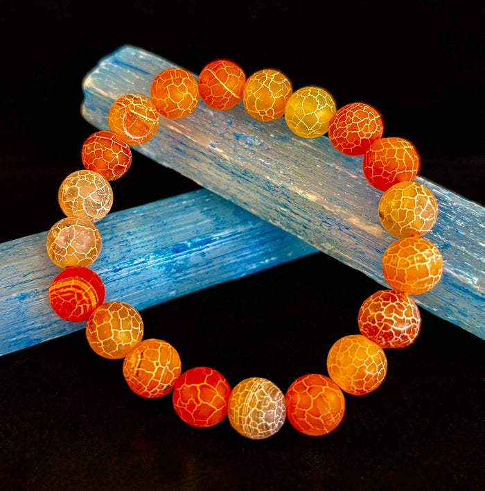 Sunburst Orange Fire Agate Bracelet - Smokin Resin Company