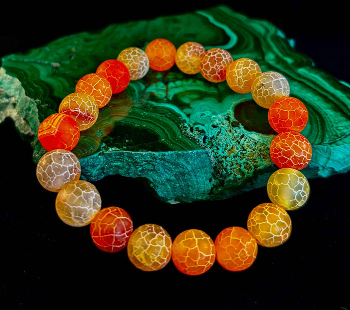 Sunburst Orange Fire Agate Bracelet - Smokin Resin Company