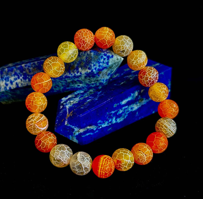 Sunburst Orange Fire Agate Bracelet