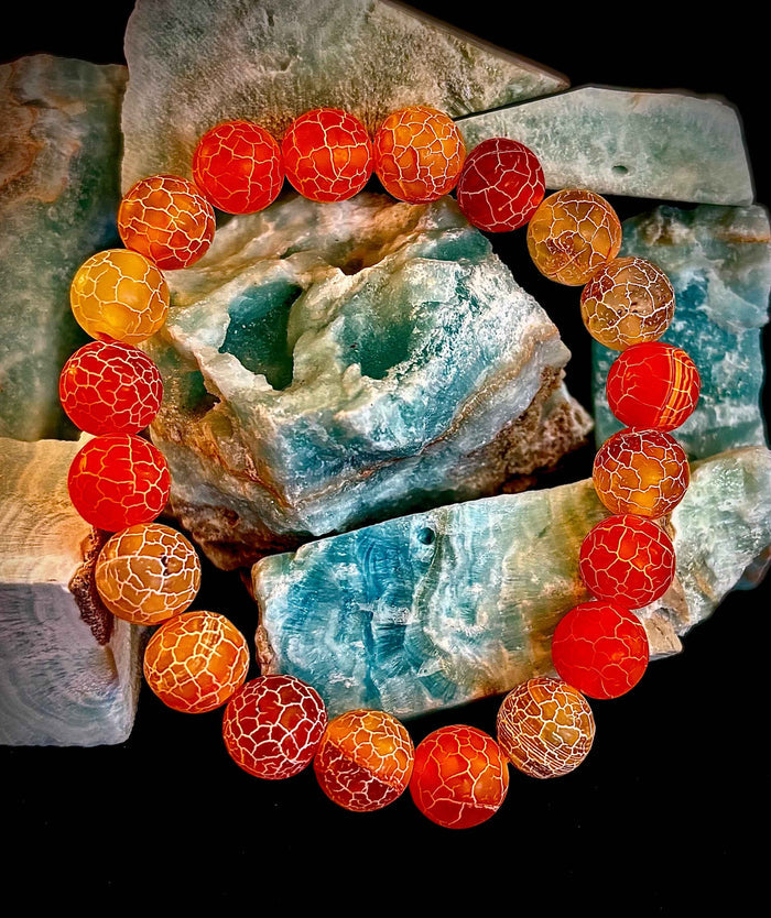 Sunburst Orange Fire Agate Bracelet - Smokin Resin Company