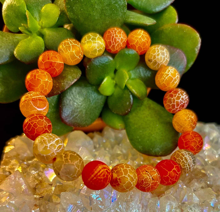 Sunburst Orange Fire Agate Bracelet - Smokin Resin Company