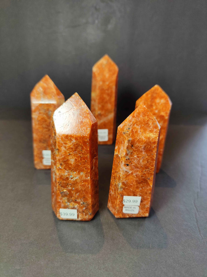 Sunstone Polished Obelisk Tower Sculpture - Smokin Resin Company