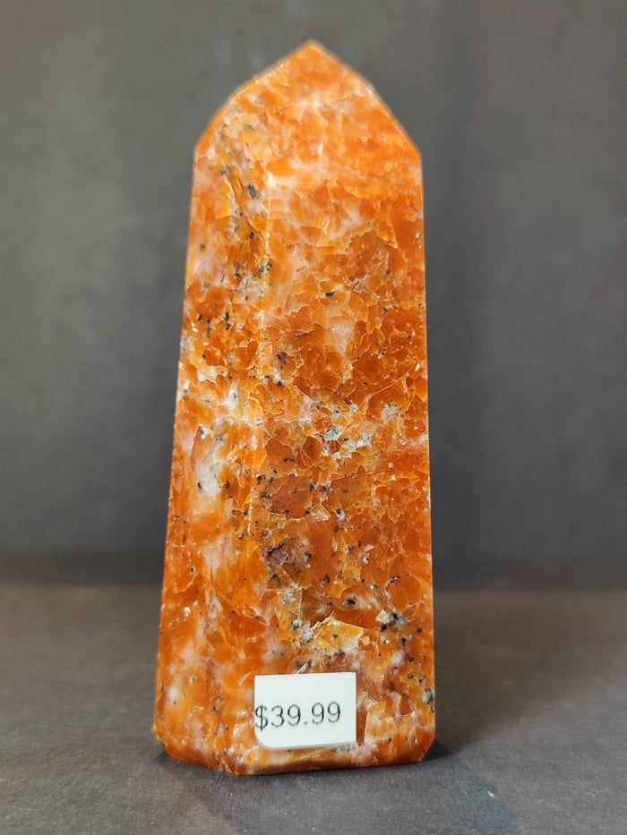 Sunstone Polished Obelisk Tower Sculpture - Smokin Resin Company