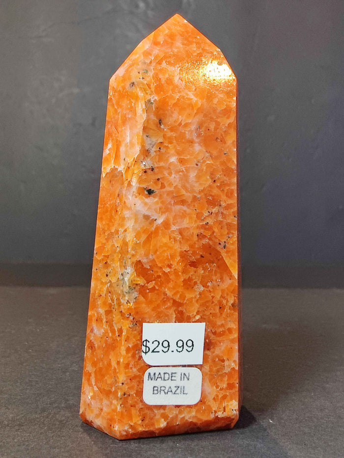 Sunstone Polished Obelisk Tower Sculpture - Smokin Resin Company