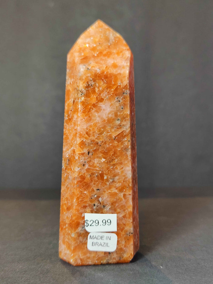 Sunstone Polished Obelisk Tower Sculpture - Smokin Resin Company