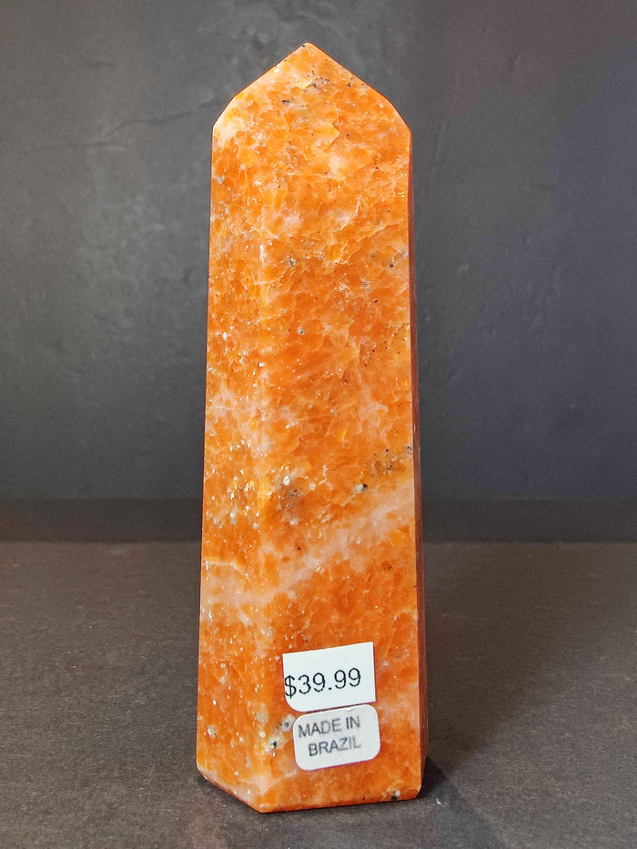 Sunstone Polished Obelisk Tower Sculpture - Smokin Resin Company