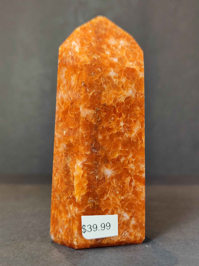 Sunstone Polished Obelisk Tower Sculpture - Smokin Resin Company