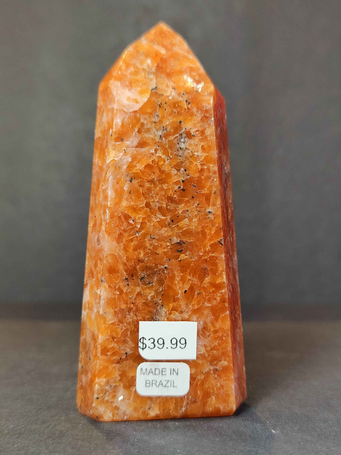 Sunstone Polished Obelisk Tower Sculpture - Smokin Resin Company