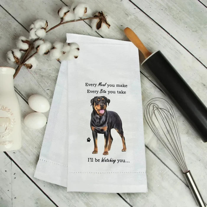 Novelty Tea Towel - Rottweiler Kitchen Towel