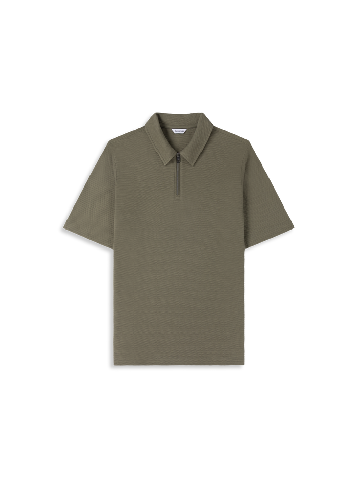 The Textured Zip-Neck Polo