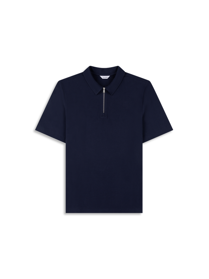The Textured Zip-Neck Polo