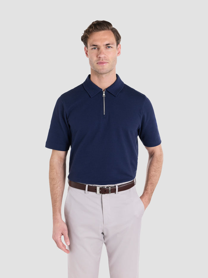 The Textured Zip-Neck Polo