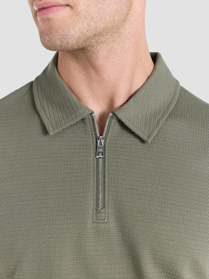 The Textured Zip-Neck Polo