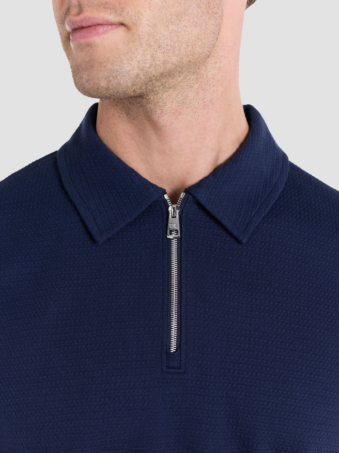 The Textured Zip-Neck Polo